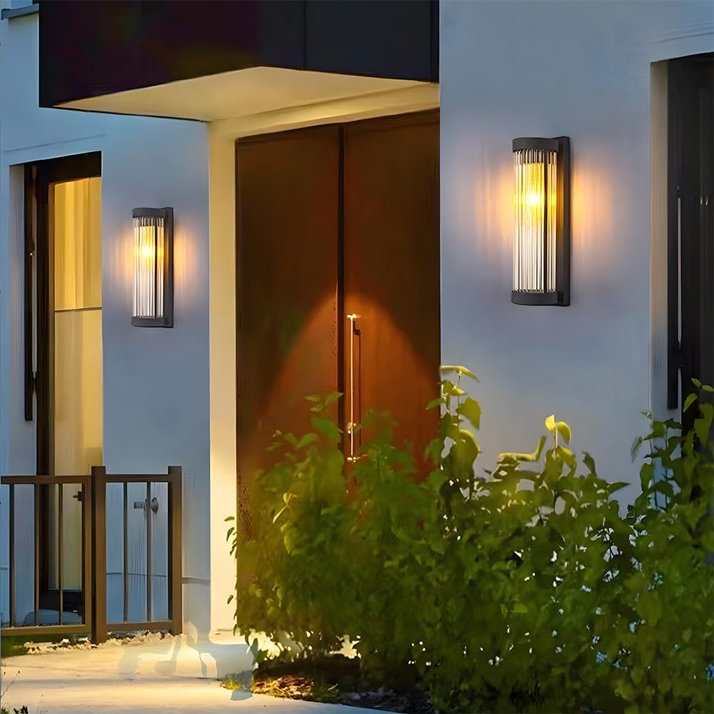 Cylindrical Glass Outdoor Wall Lights for Outdoor