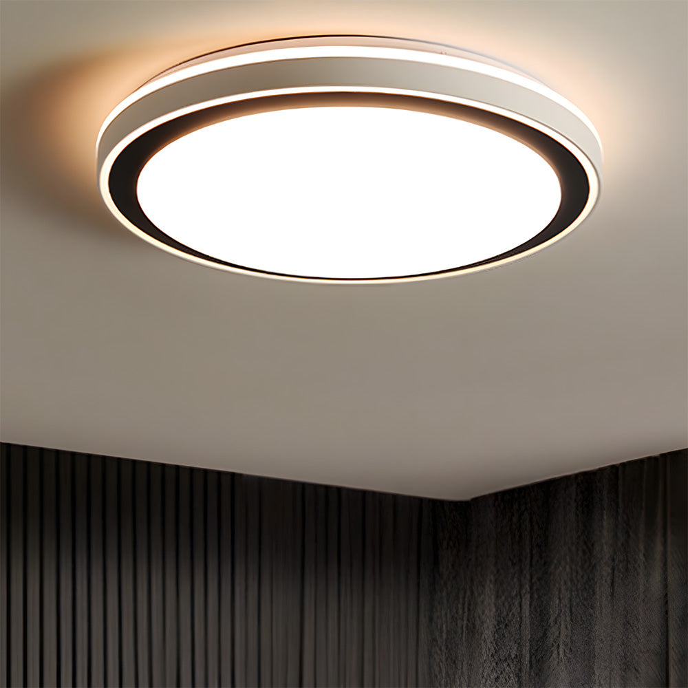 Modern Round Iron Acrylic LED Flush Mount Ceiling Light for Bedroom