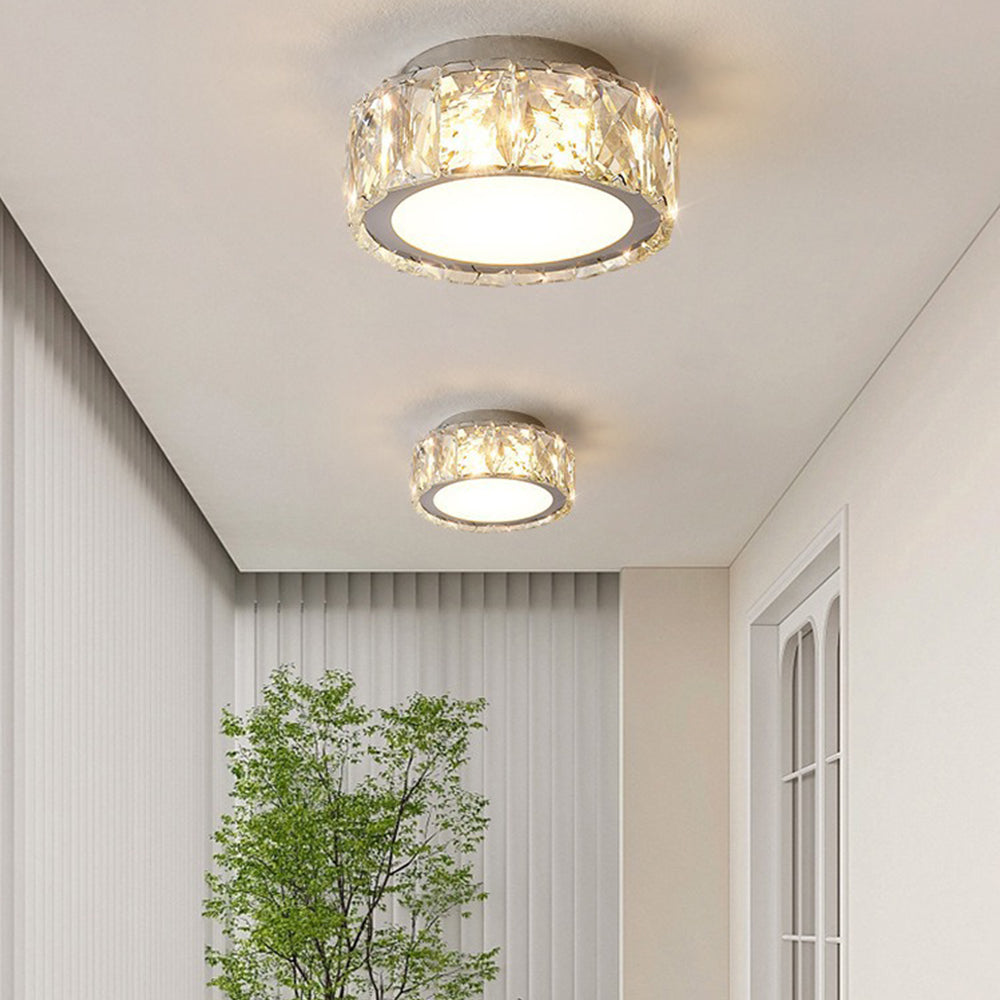 Luxury Crystal LED Flush Mount Hallway Ceiling Light