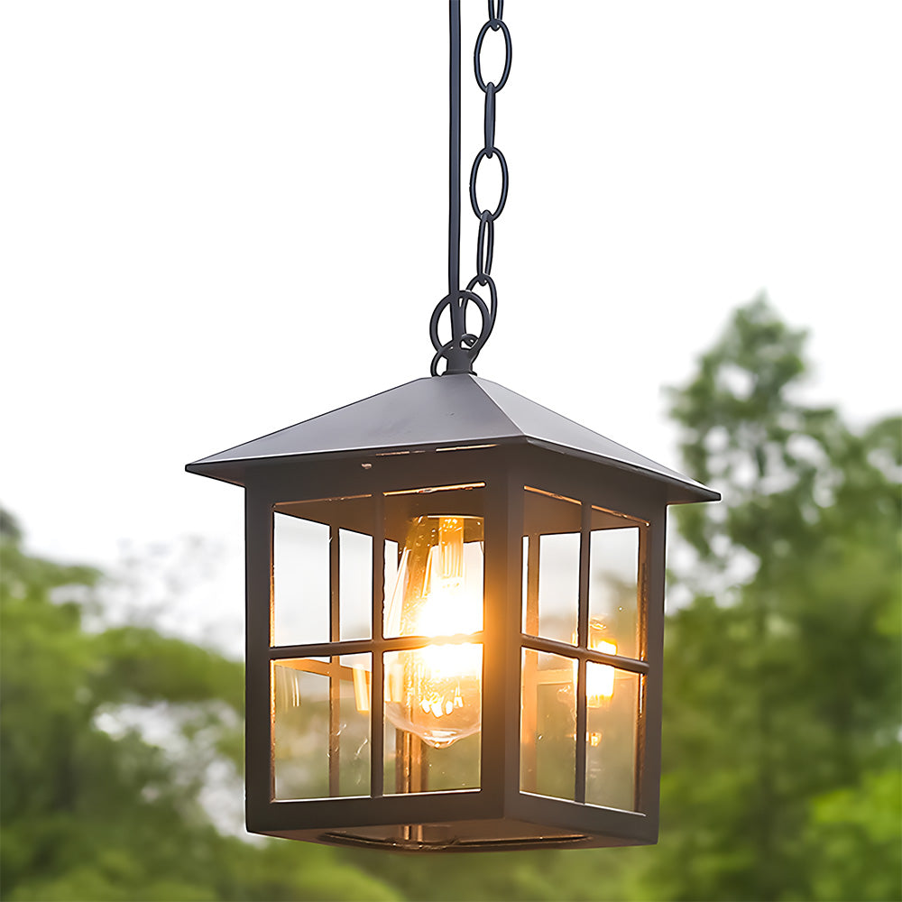 IP65 Black Outdoor Hanging Pendant Light with Adjustable Chain
