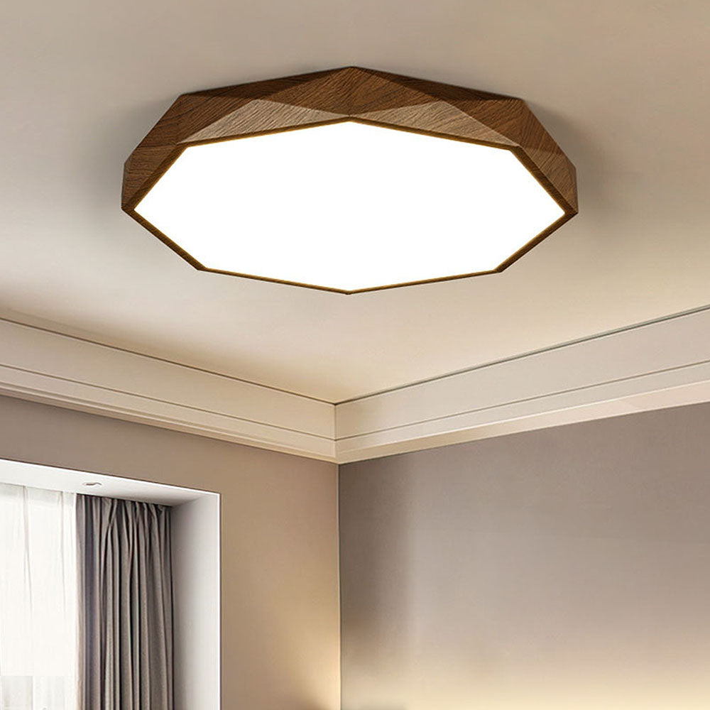 Disc Brown Simple LED Ceiling Light For Bedroom