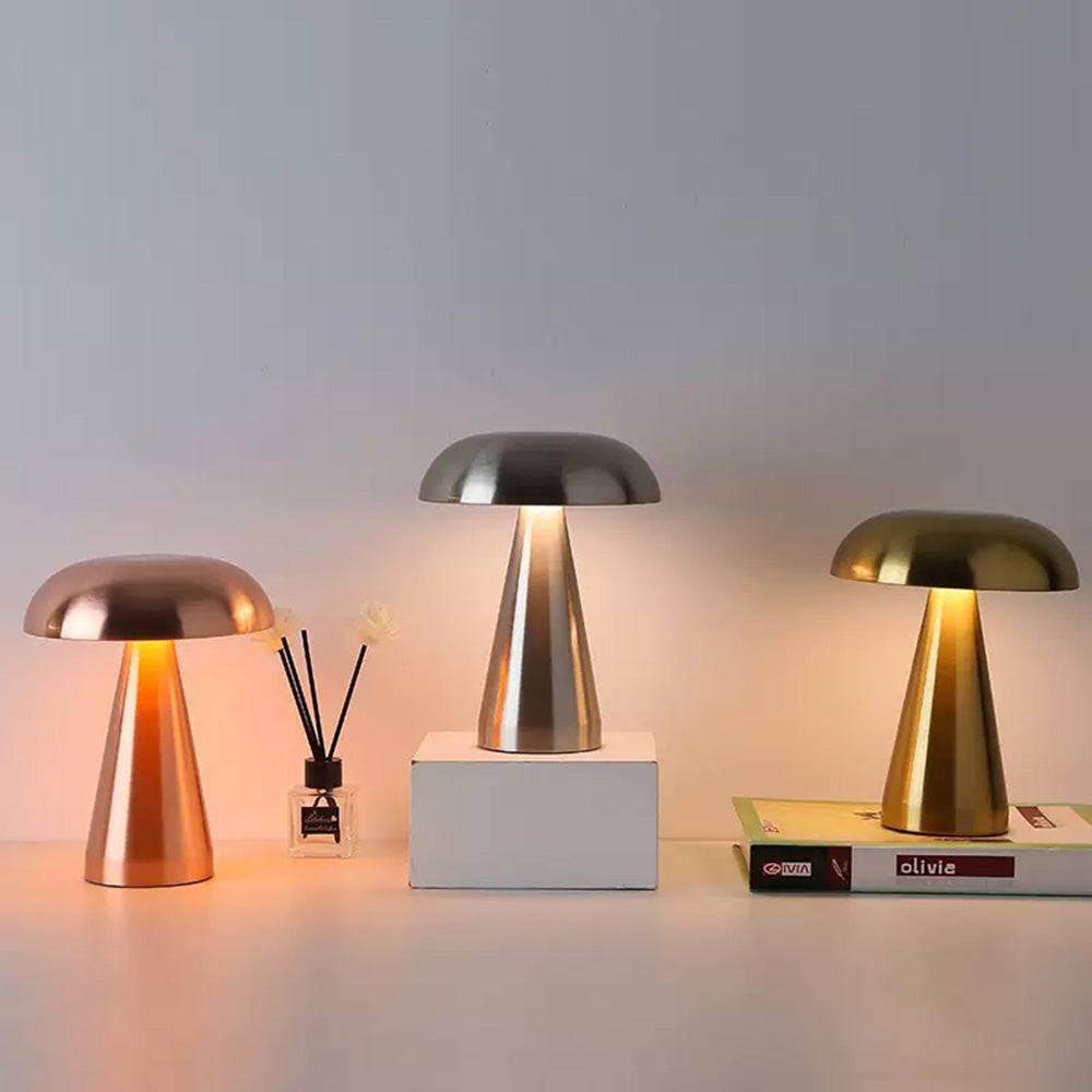 Danish Mushroom Metal Acrylic Rechargeable Dimmable Lamp for Study Bedroom