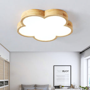 Wabi-Sabi Wood Flowers LED Ceiling Light For Bedroom