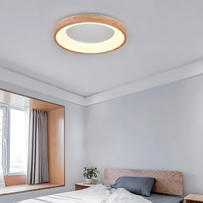 Flush Mount Ceiling Light Round Wooden LED Ceiling Lights