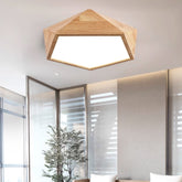 Rustic Dimmable Wood LED Ceiling Lights For Bedroom