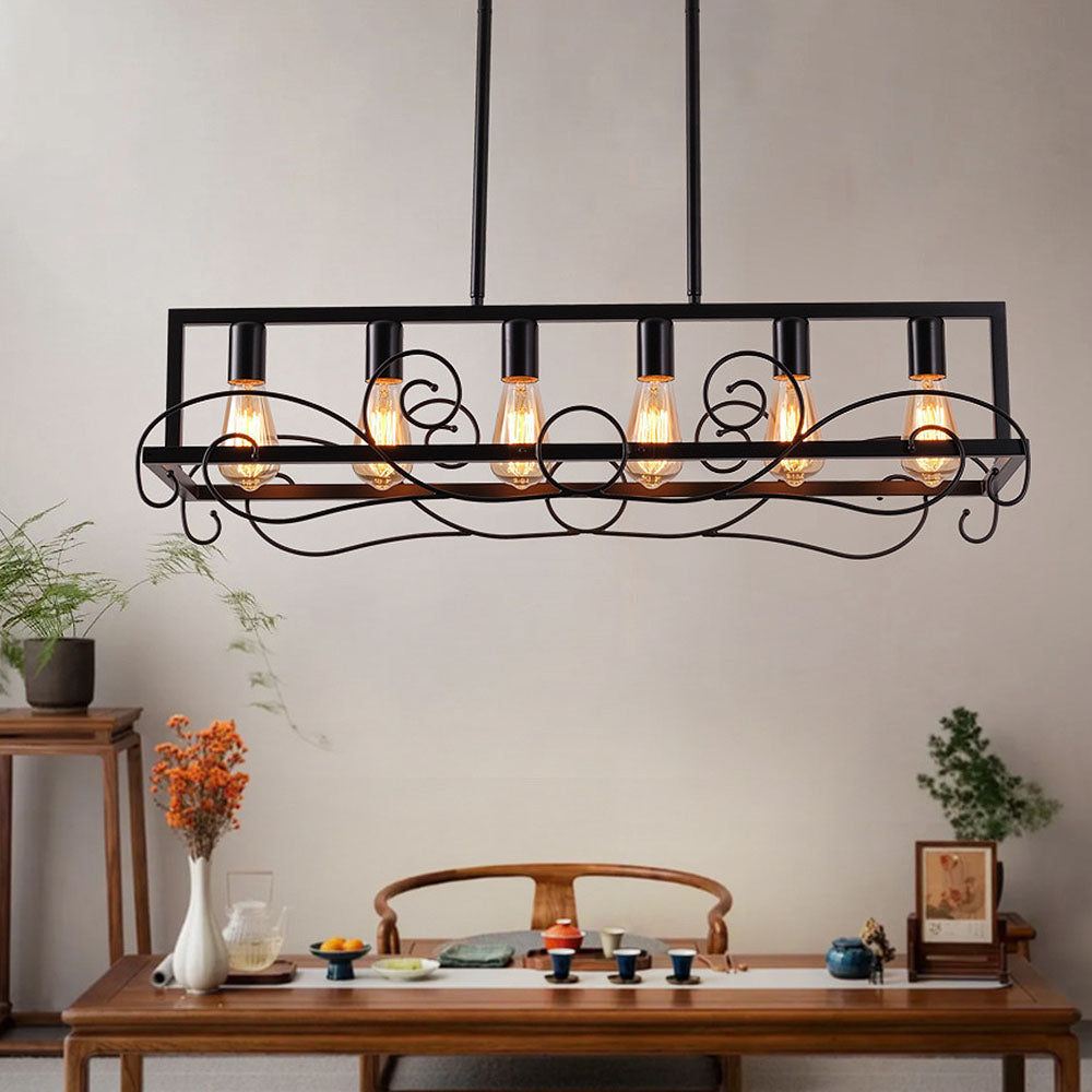 6 Bulbs Contemporary Modern Iron Kitchen Island Pendant Lights