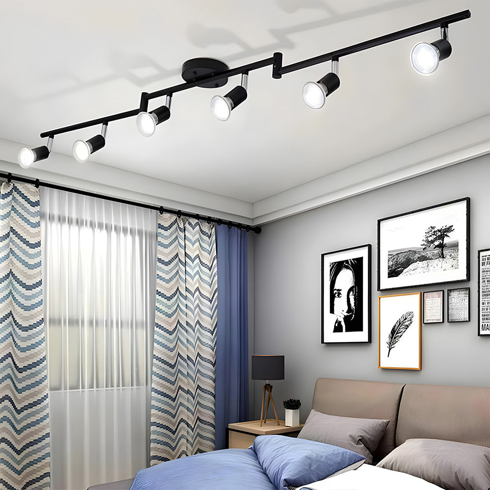 Modern Iron Multi-Head Track Ceiling Light  for Kitchen Bedroom