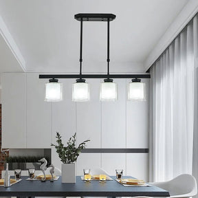 Modern Glass Kitchen Island Adjustable Height Ceiling Lights