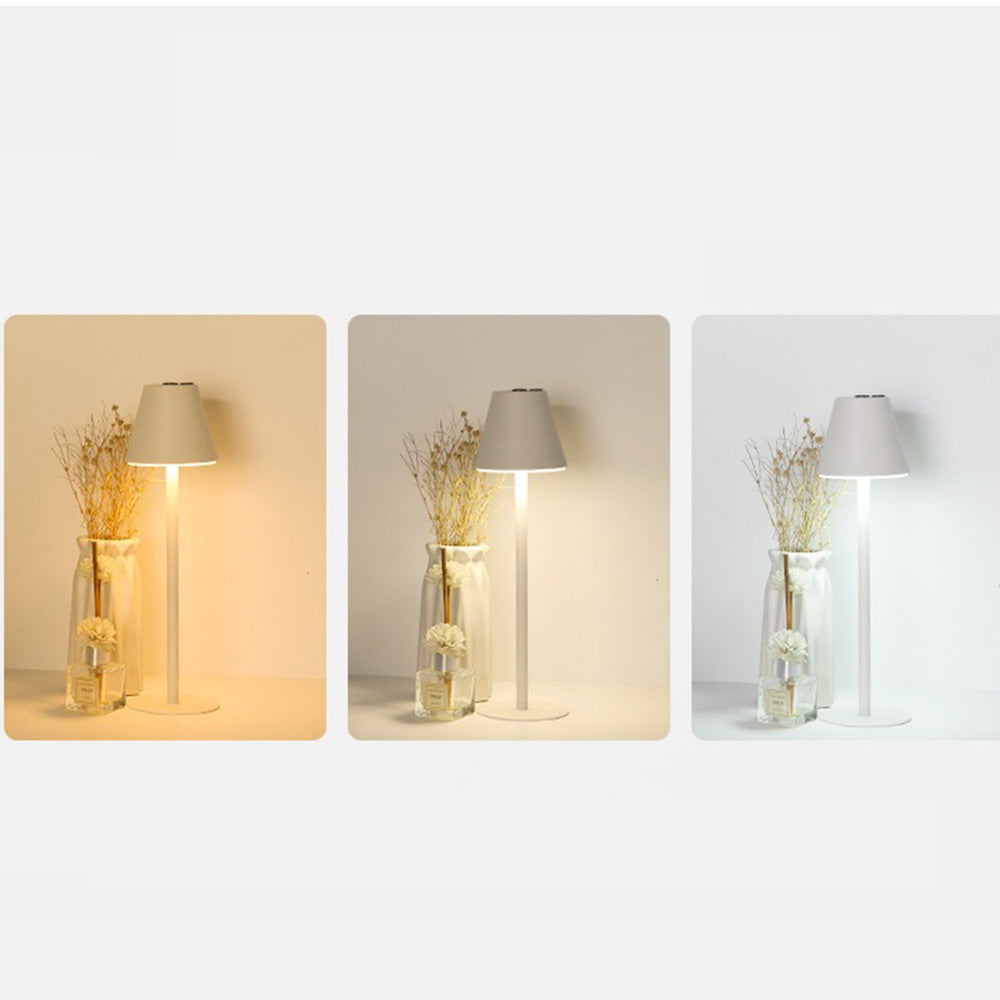 Tall-Stem Mushroom Acrylic Rechargeable Touch Control Table Lamp for Bedroom