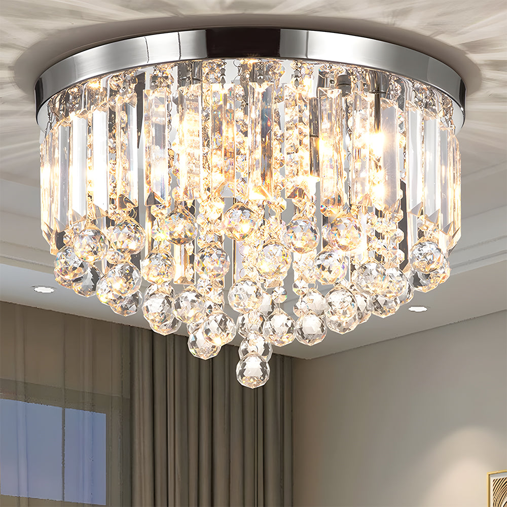Modern Crystal Droplets Flush Crystal Ceiling Lights
