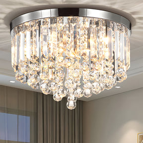Modern Crystal Droplets Flush Crystal Ceiling Lights