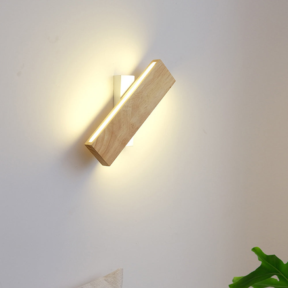 Modern Rotatable Wood Hallway LED Wall Lights