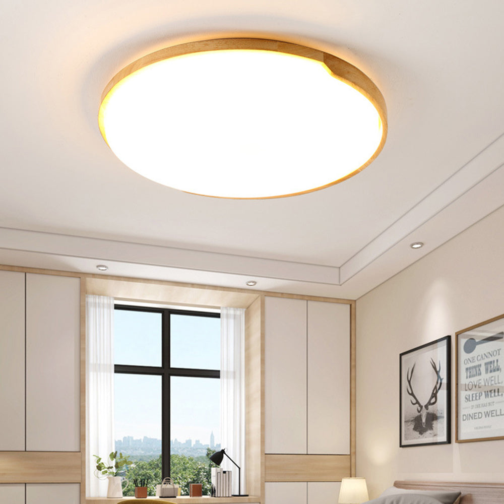 Minimalist Wood And Acrylic LED Ceiling Light For Living Room