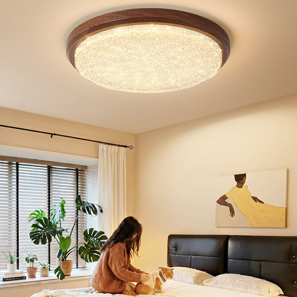 Modern Starlight LED Flush Mount Ceiling Light Round Lamp for Bedroom