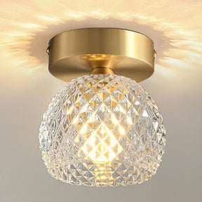 Contemporary Mini Clear Semi-Flush Hallway Ceiling Light