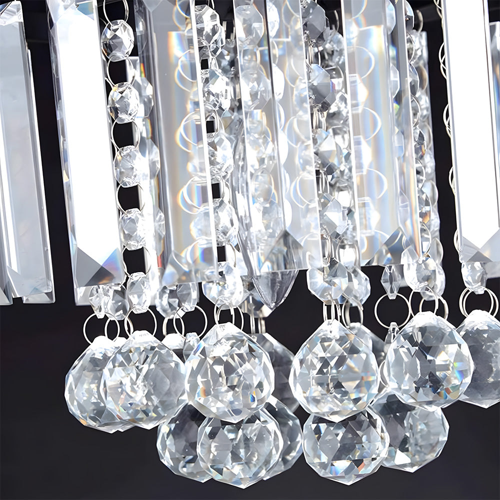 Modern Droplet Crystal Ball Semi Flush Mount Ceiling Lights for Closet Bedroom Hallway