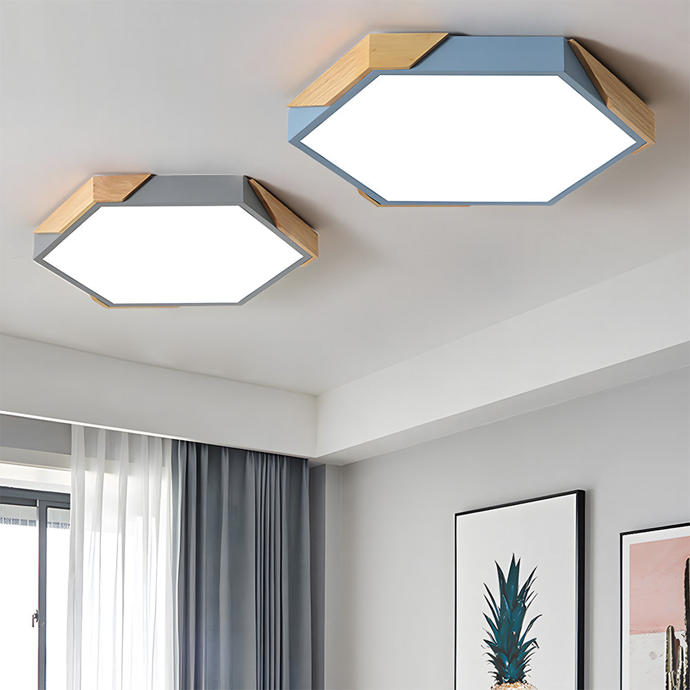 Modern Flush Mount Hexagonal LED Ceiling Lights for Hallway