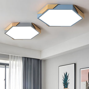 Modern Flush Mount Hexagonal LED Ceiling Lights for Hallway