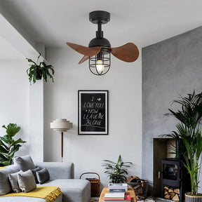 Cute Contemporary Dark Walnut Ceiling Fans With Lighting