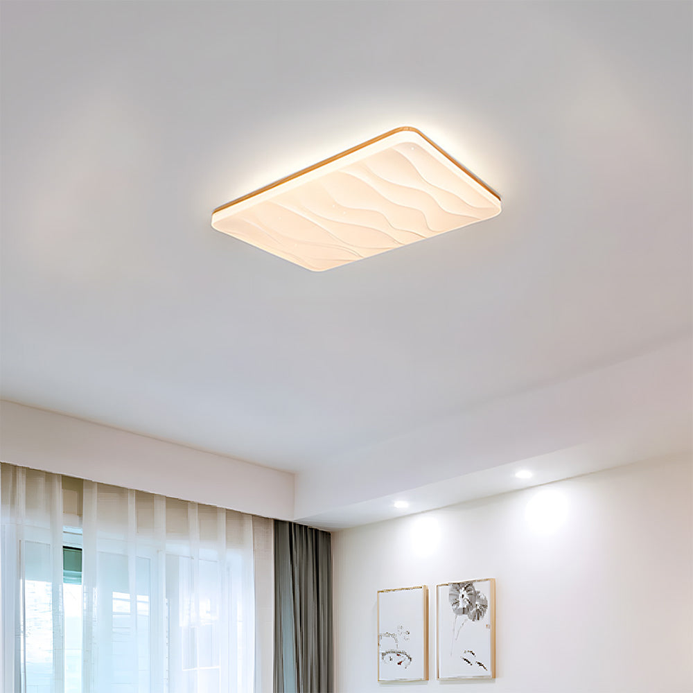 Retro Minimal Decor Wood Living Room LED Ceiling Light