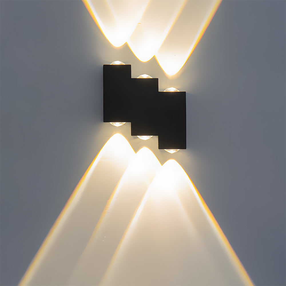 Modern Stepped Aluminium LED Outdoor Wall Lights for Entryway