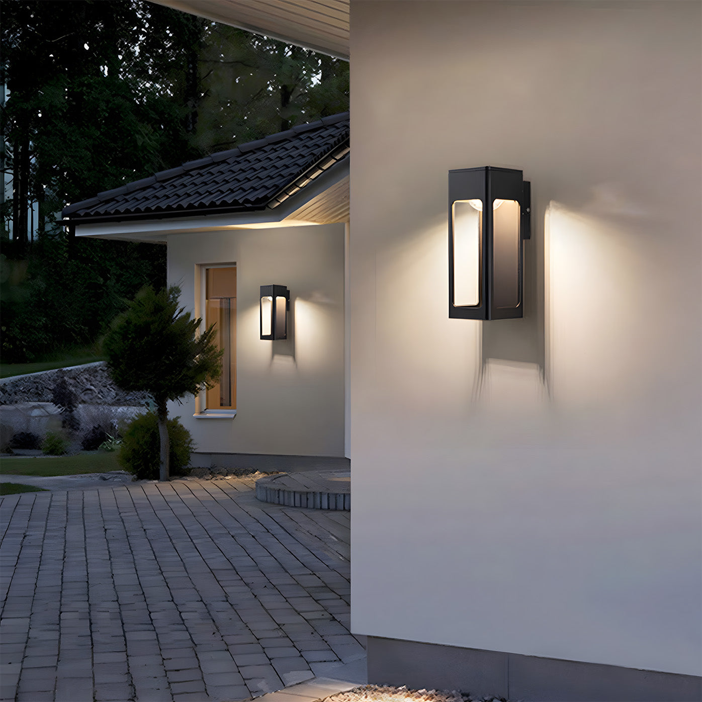 Black Aluminium IP55 Outdoor Wall Light for Patio