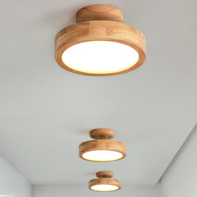 Retro Wood LED Ceiling Light For Living Room