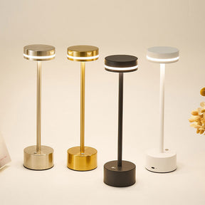 Modern I-Shaped Metal Rechargeable Dimmable Touch Table Lamp for Bedroom Tea Room