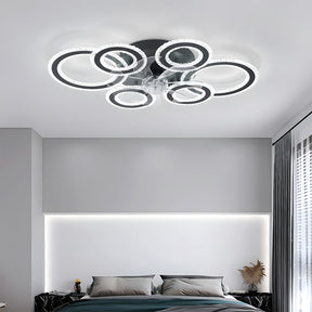 Modern Dimmable DC Motor LED Ceiling Fan with Light for Living Room Bedroom
