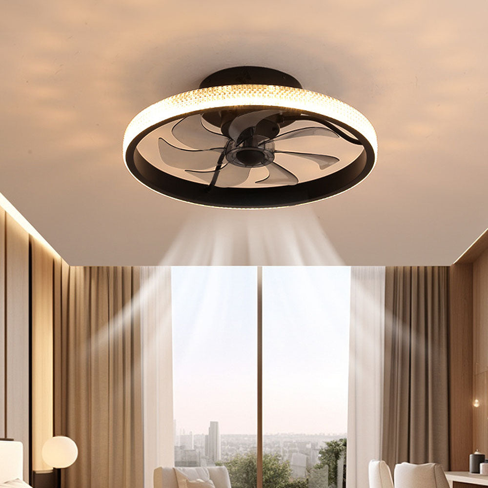 Modern Dimmable Hardware LED Ceiling Fan With Light