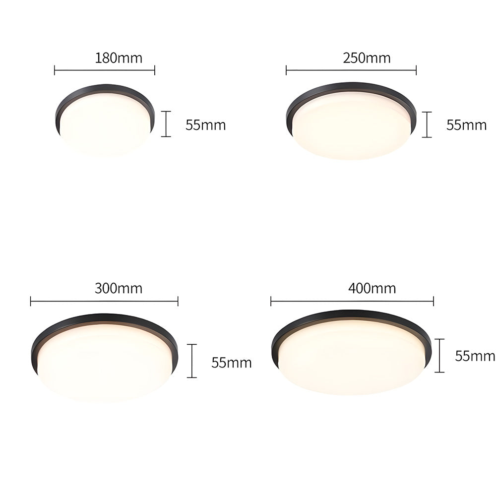 IP65 Round Aluminum Craft and PC LED Ceiling Light for Patio