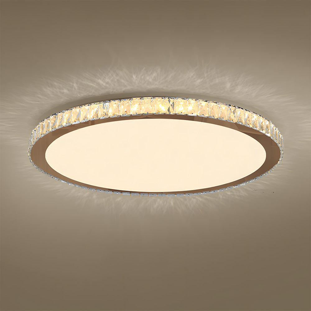 Chrome Crystal Flush Mount Ceiling Light Luxury Crystal Chandeliers