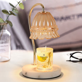 Creative Glass Flower Shape Mini Warming Candle Lamp