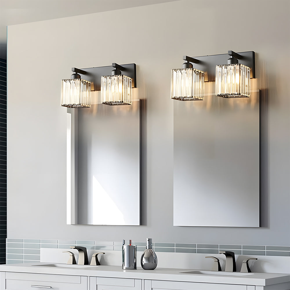 Modern Vanity Lights Fixtures Crystal Glass Wall Sconces