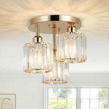 Elegant Crystal Semi Flush Ceiling Light