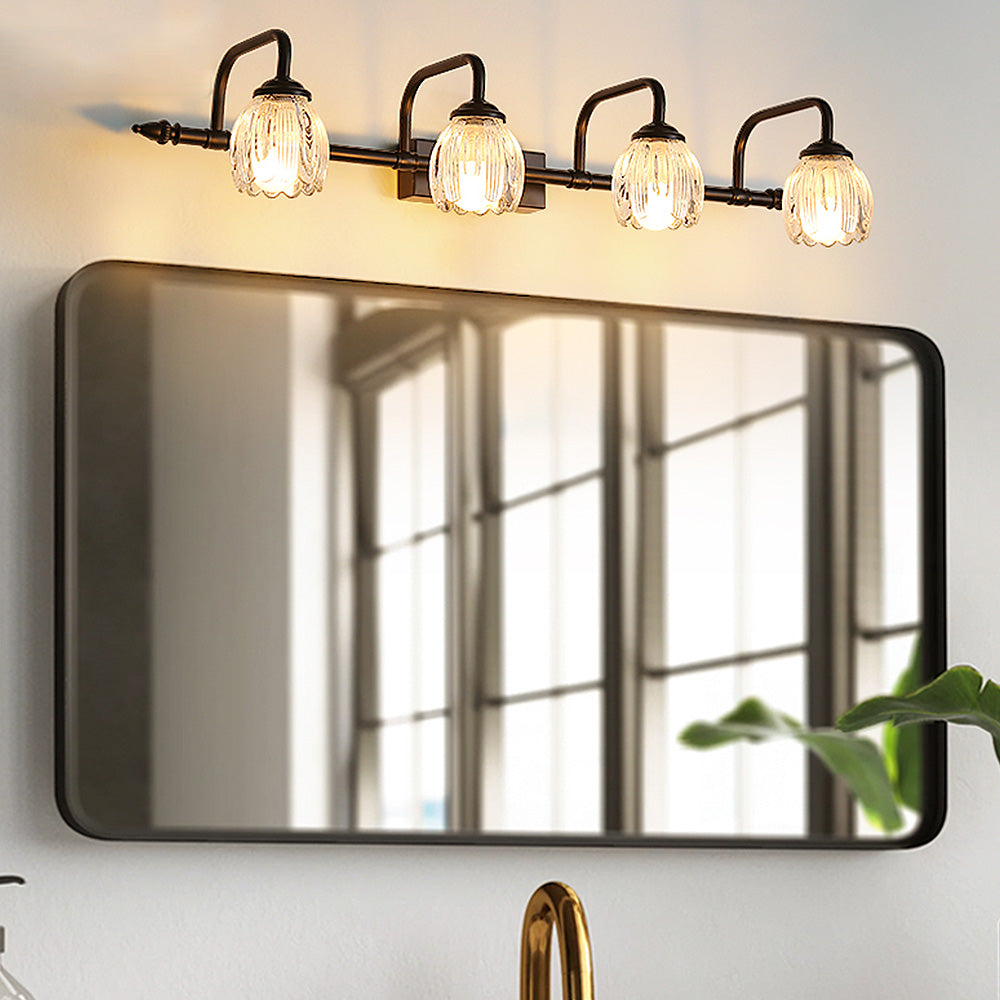 Vintage Black Glass Design Mirror Bathroom Wall Lights