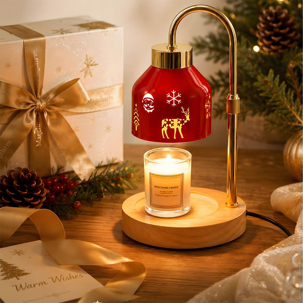 Creative Dimmable Wooden Iron Christmas Candle Lamp for Bedroom