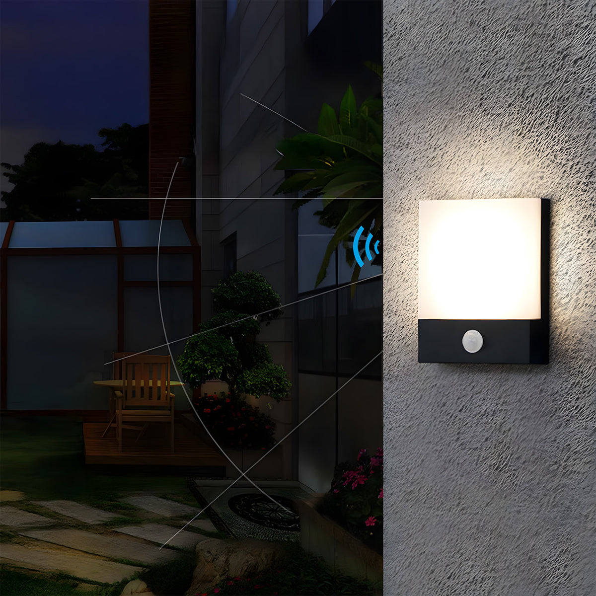 Modern Waterproof IP65 PIR LED Outdoor Wall Lights for Garden