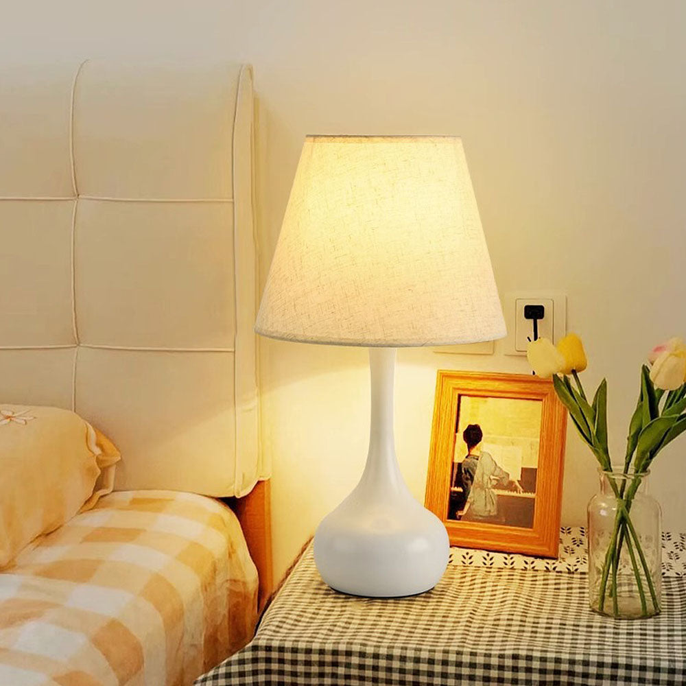 Modern Simple Fabric White Mini Table Lamp