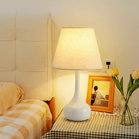 Modern Simple Fabric White Mini Table Lamp