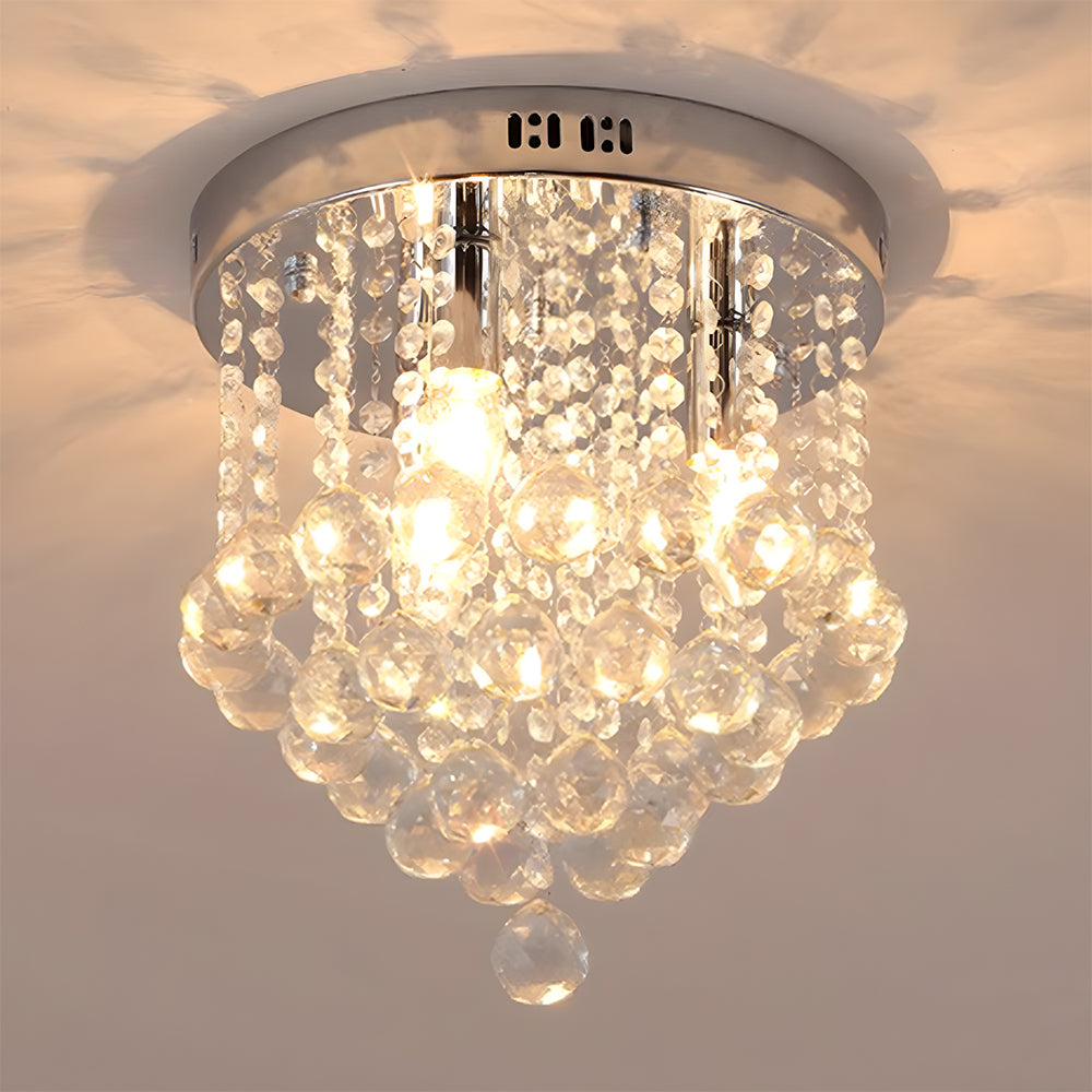 Crystal Chandelier Ceiling Light for Living Room in Silver
