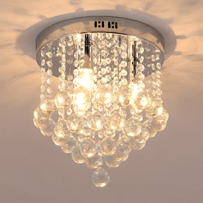 Crystal Chandelier Ceiling Light for Living Room in Silver