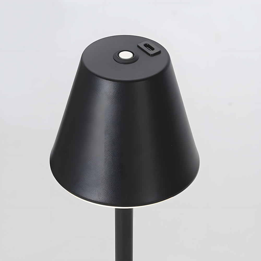Tall-Stem Mushroom Acrylic Rechargeable Touch Control Table Lamp for Bedroom