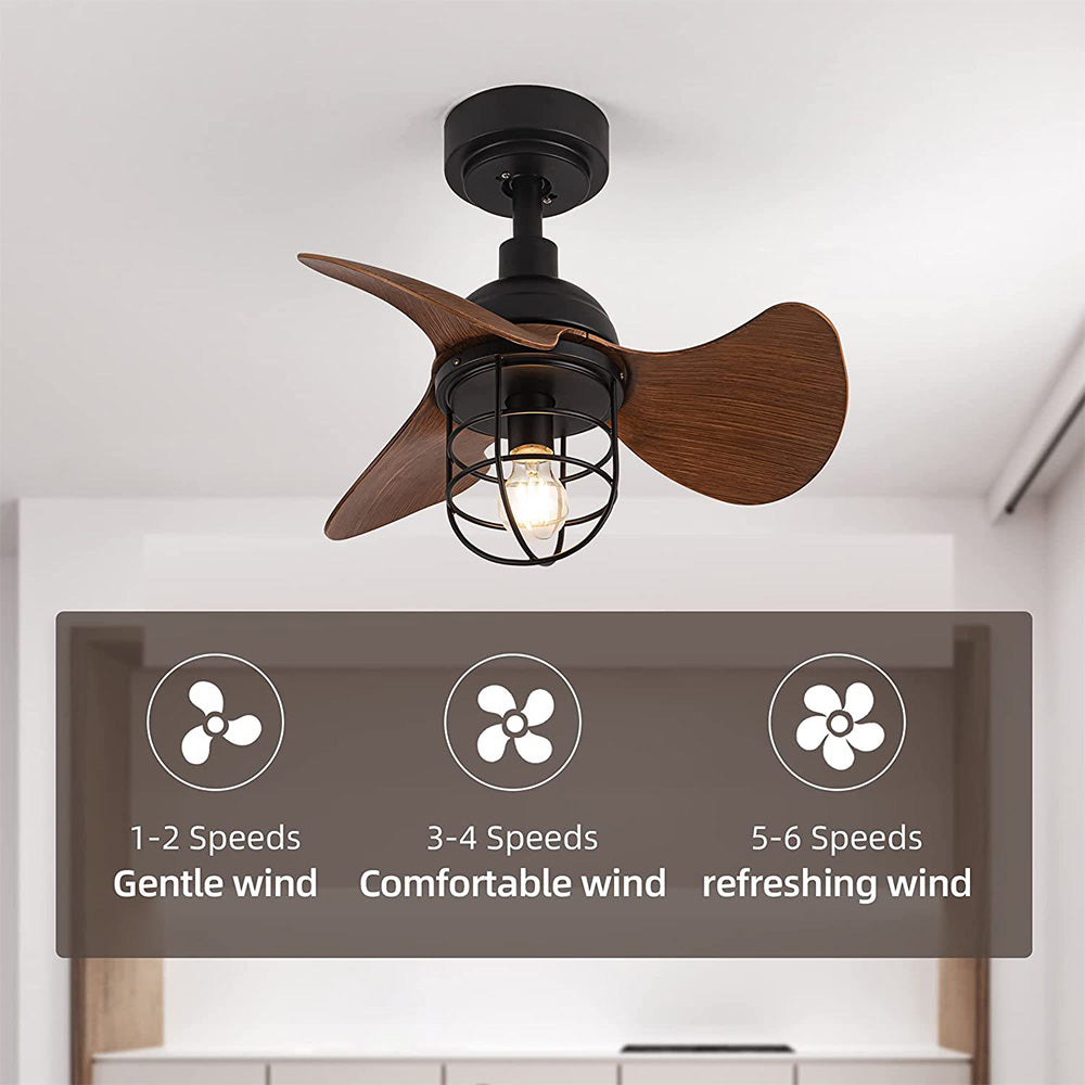 Cute Contemporary Dark Walnut Ceiling Fans With Lighting