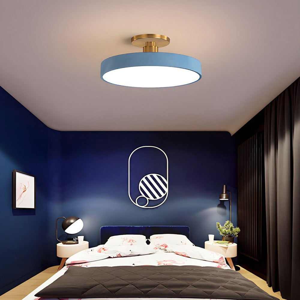 Modern Concise Circular LED Semi Flush Mount Ceiling Light