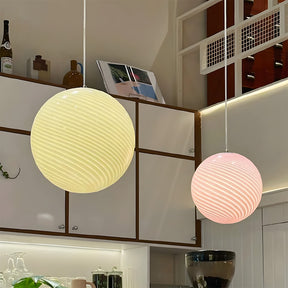 Art Deco Candy Pendant Light with Glass Shade