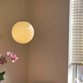Art Deco Candy Pendant Light with Glass Shade