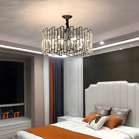 Modern Gold Tiered Crystal Chandelier - Luxury Fringe Glass Pendant Light for Dining Room, Foyer