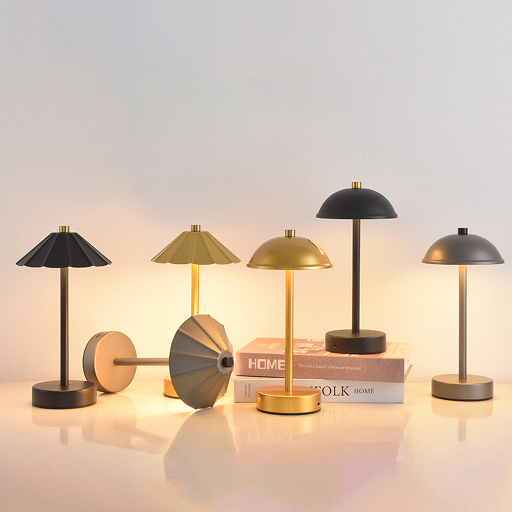 Creative Umbrella and Dome Acrylic Shade Rechargeable Table Lamp for Bar Cafe