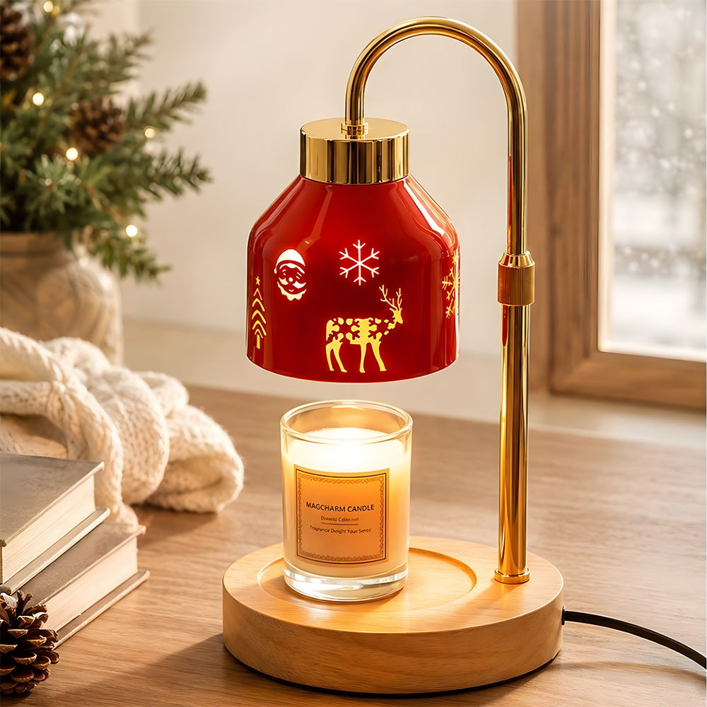 Creative Dimmable Wooden Iron Christmas Candle Lamp for Bedroom